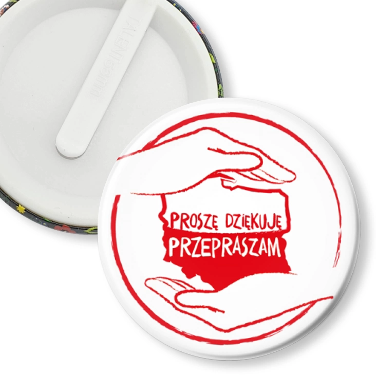 przypinka klips Proszę Dziękuję Przepraszam