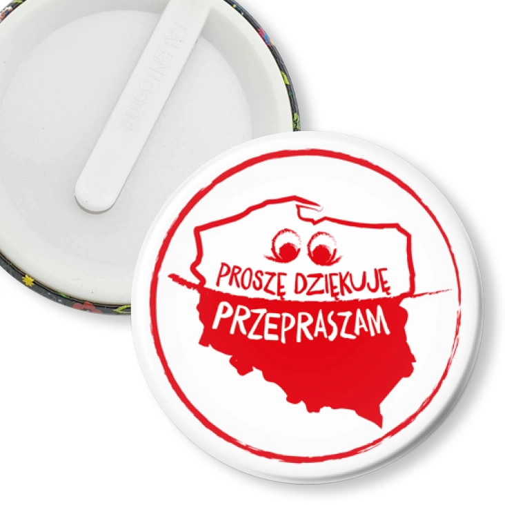 przypinka klips Proszę Dziękuję Przepraszam