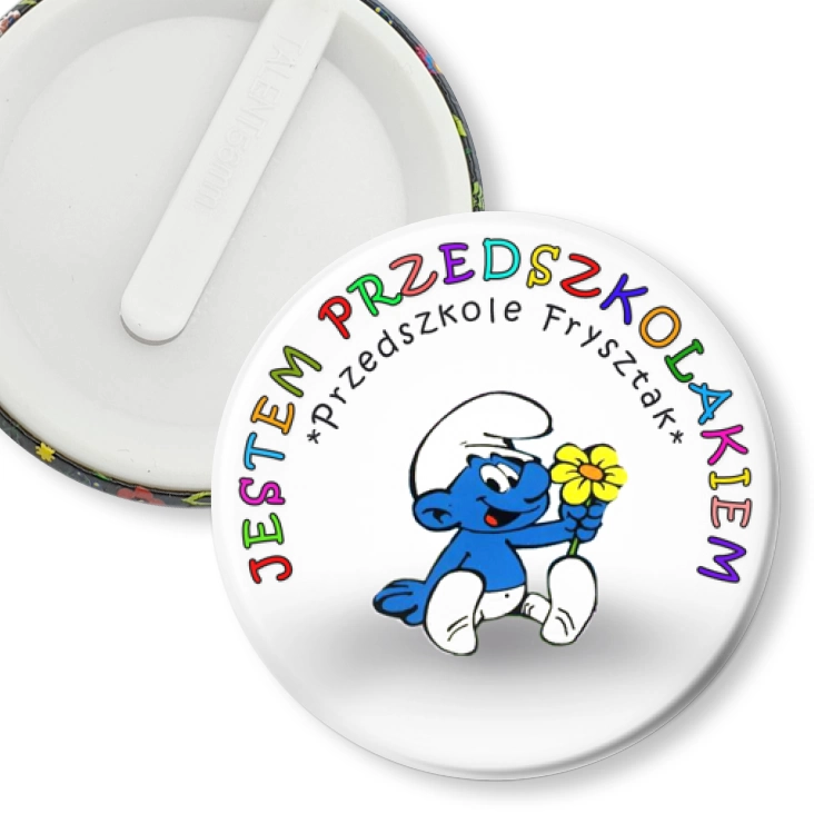 przypinka klips Przedszkole Frysztak - smerfy