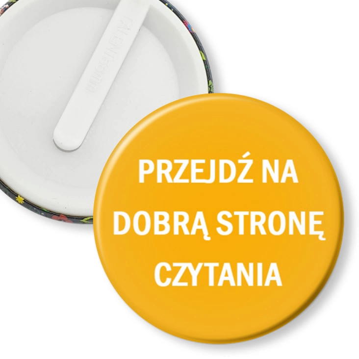 przypinka klips Przejdź na dobrą stronę czytania