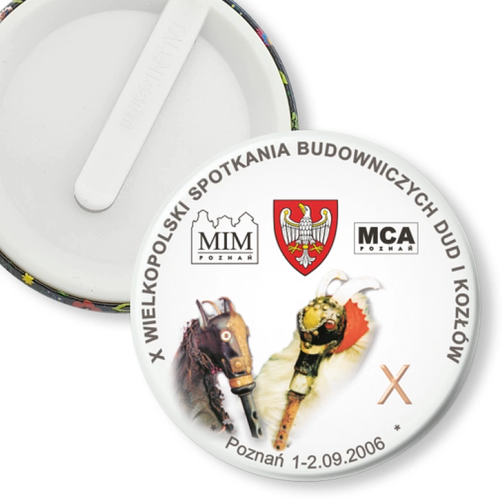 przypinka klips X Wielkopolskie Spotkania Budowniczych Dud i Kozłów