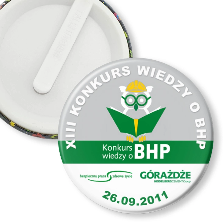 przypinka klips XIII Konkurs Wiedzy o BHP