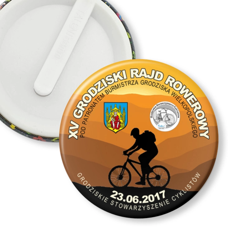 przypinka klips XV Grodziski Rajd Rowerowy