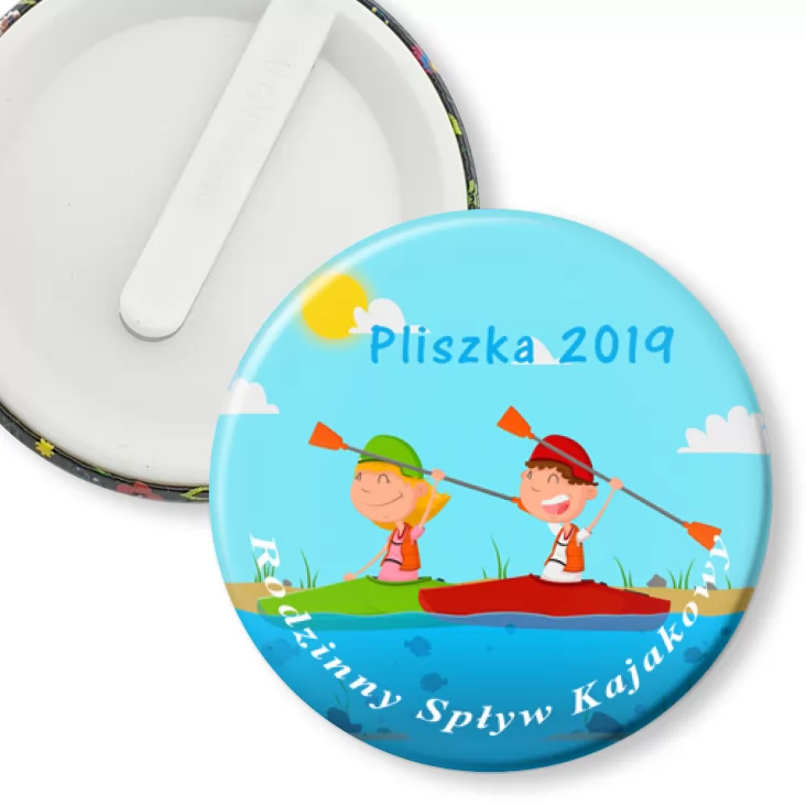 przypinka klips Rodzinny Spływ Kajakowy Pliszka 2019