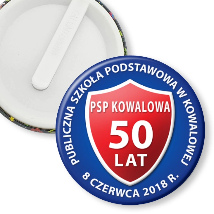 przypinka klips Szkoła w Kowalowej 50 lat