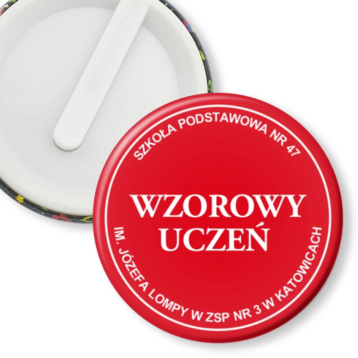 przypinka klips Wzorowy uczeń