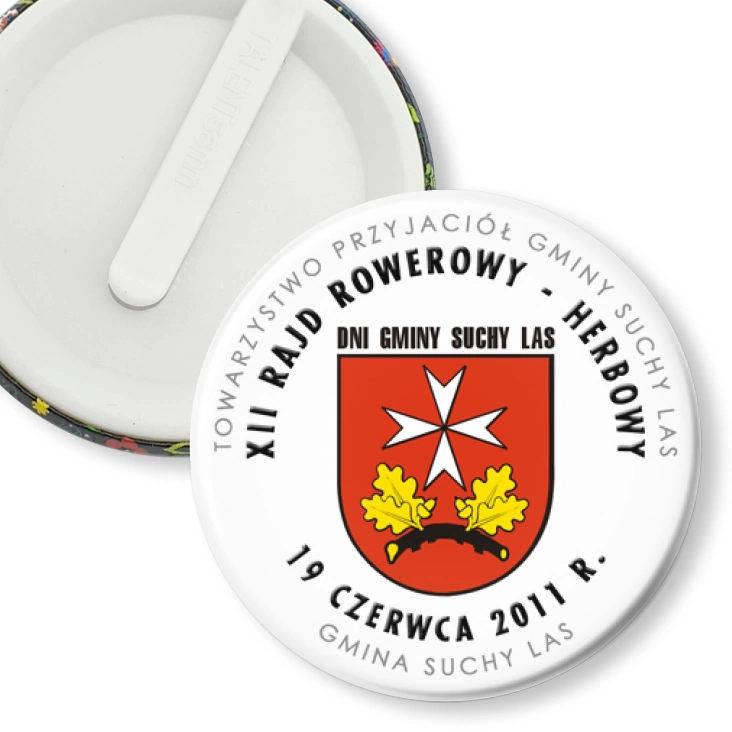 przypinka klips XII Rajd Rowerowy Herbowy - Suchy Las 2011