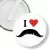 Przypinka klips I love moustache