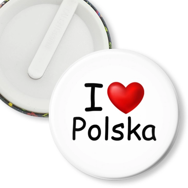 przypinka klips I love Polska serduszko