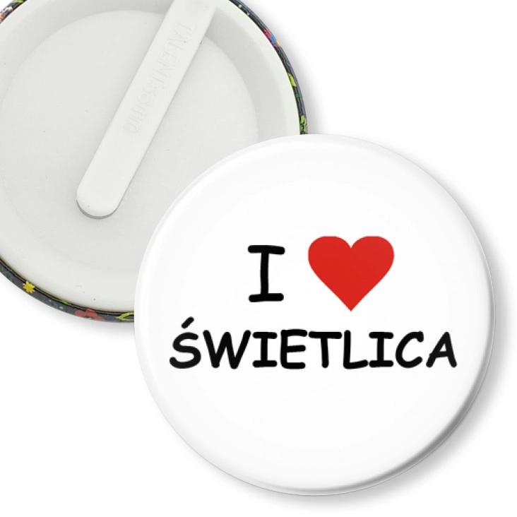 przypinka klips I love świetlica