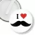 Przypinka klips I love moustache