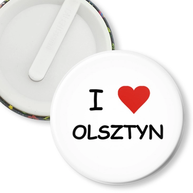 przypinka klips I love Olsztyn