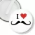 Przypinka klips I love moustache