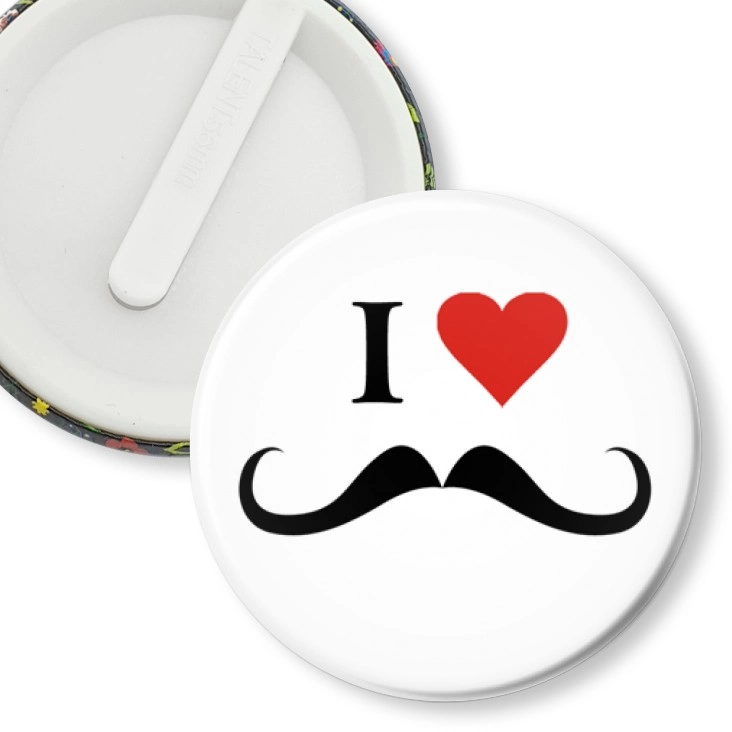 przypinka klips I love moustache
