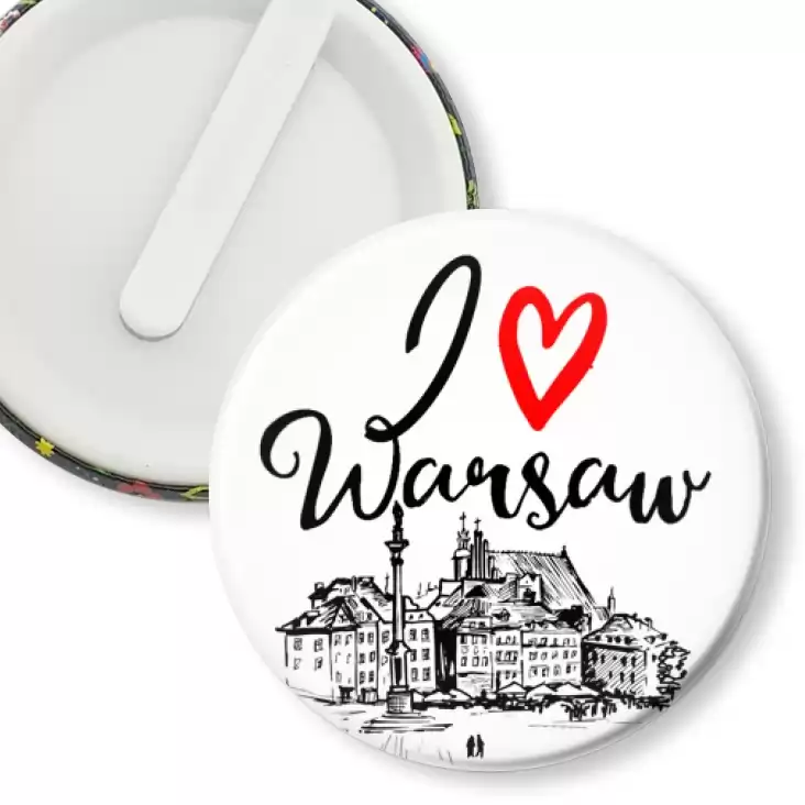 przypinka klips I love Warsaw