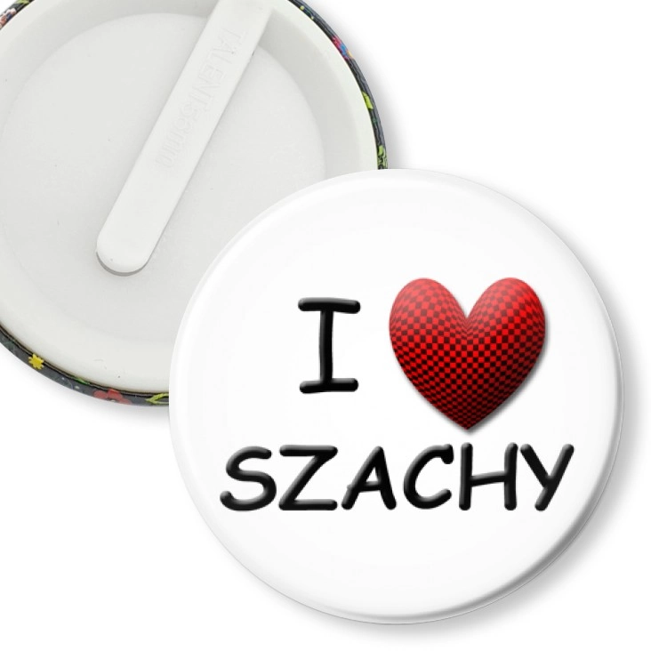 przypinka klips I love szachy