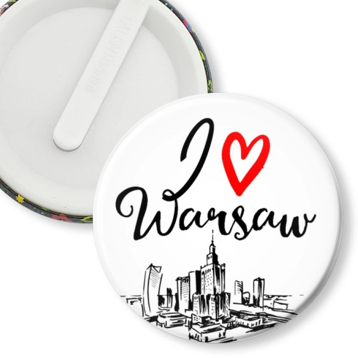 przypinka klips I love Warsaw