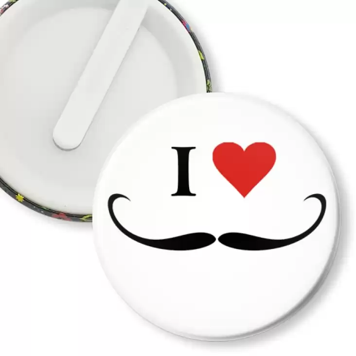 przypinka klips I love moustache