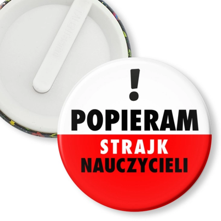 przypinka klips Popieram strajk