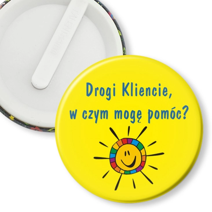 przypinka klips W czym mogę pomóc? Słoneczko