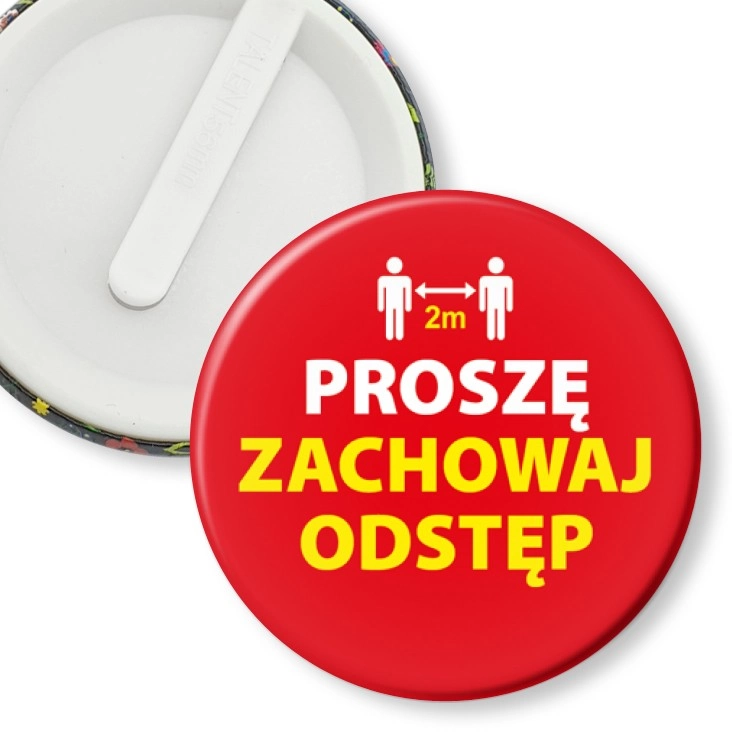 przypinka klips Zachowaj odstęp proszę