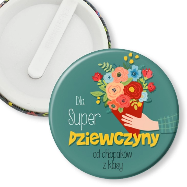 przypinka klips Dla Super Dziewczyny bukiet