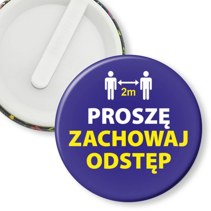 przypinka klips Proszę zachowaj odstęp