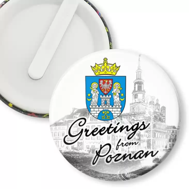 przypinka klips Greetings from Poznan