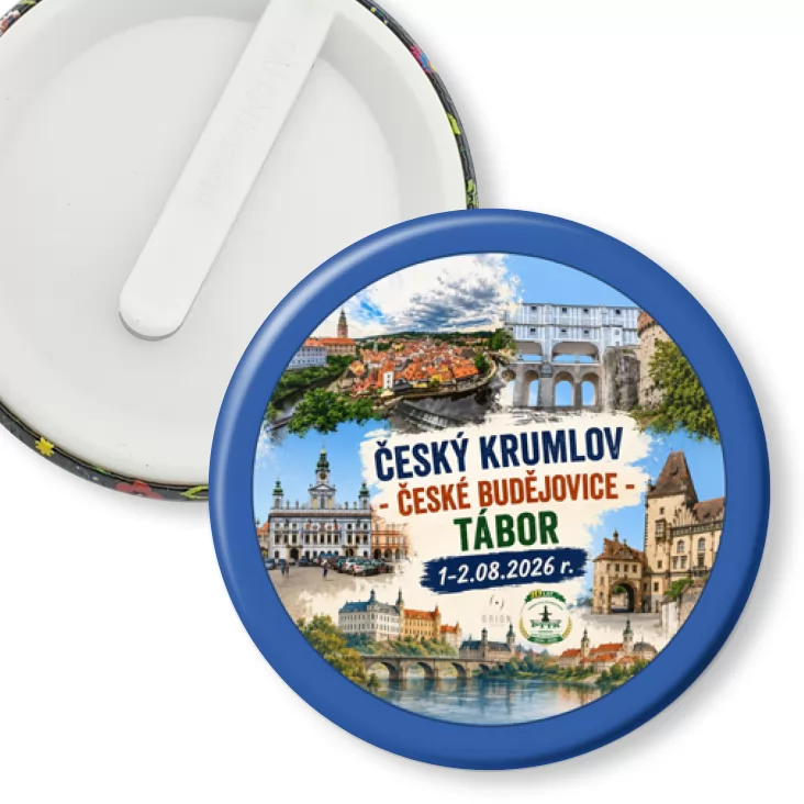 przypinka klips PTTK Nysa Cesky Krumlov Budejovice Tabor