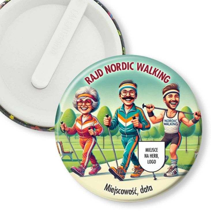 przypinka klips Rajd Nordic Walking Szerokie uśmiechy