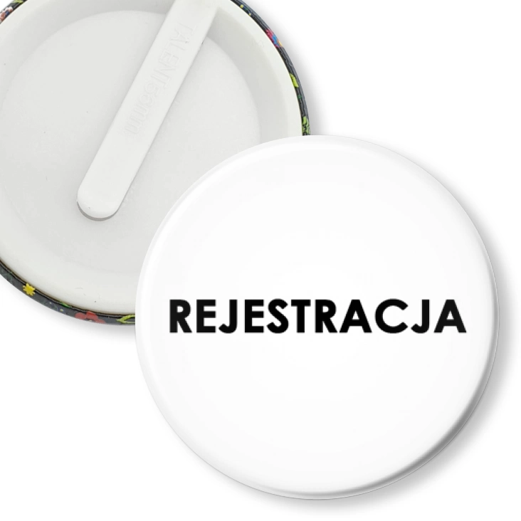 przypinka klips Rejestracja