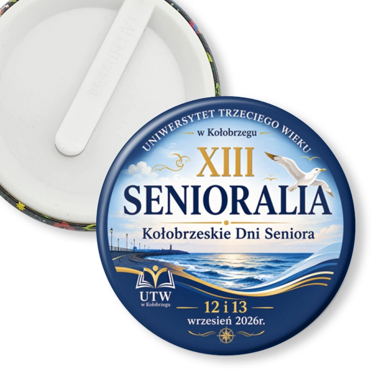 przypinka klips Senioralia Kołobrzeg 2026