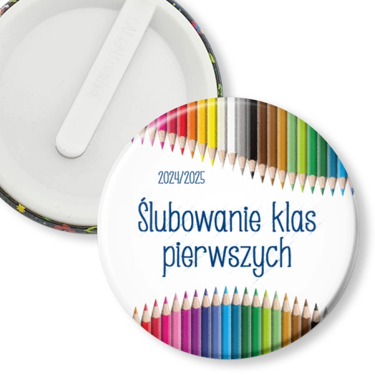 przypinka klips Ślubowanie klas pierwszych Kolorowe Kredki