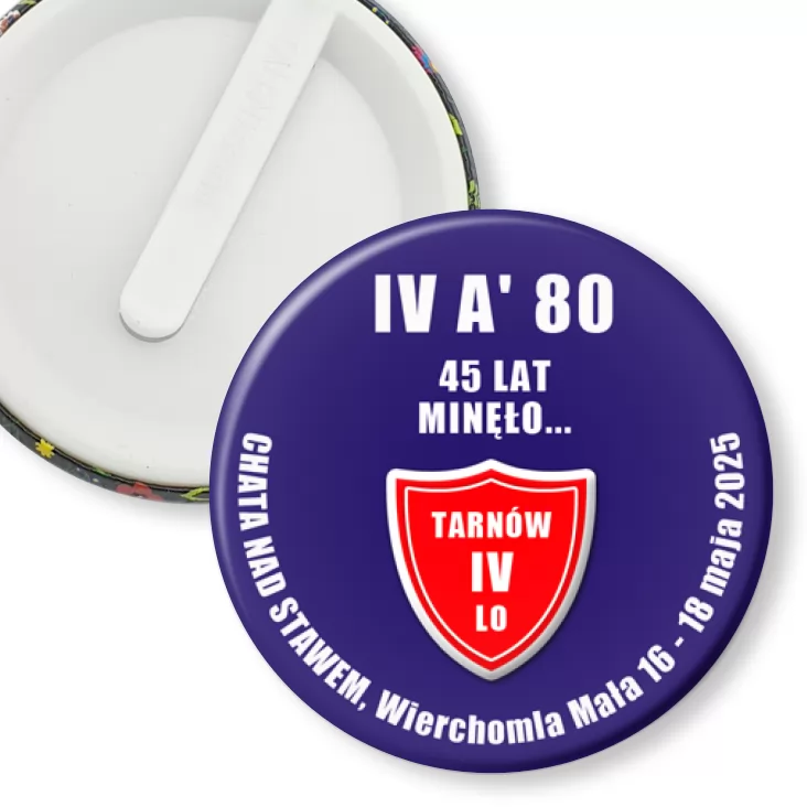 przypinka klips Spotkanie klasowe po 45 latach IV LO Tarnów