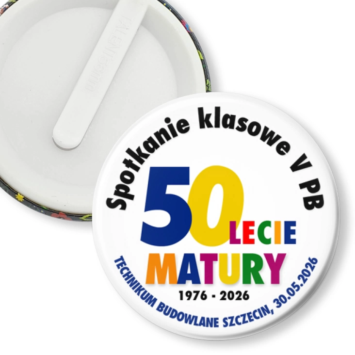 przypinka klips Spotkanie klasowe V PB Technikum Budowlane Szczecin