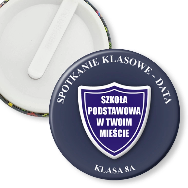 przypinka klips Spotkanie klasowe z błękitną tarczą