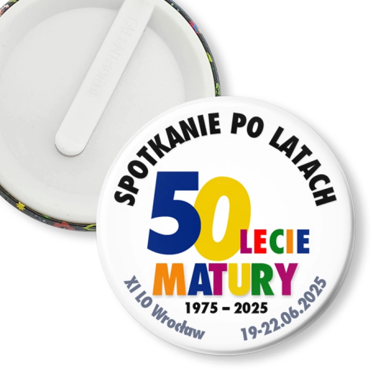 przypinka klips Spotkanie po latach XI LO Wrocław 2025