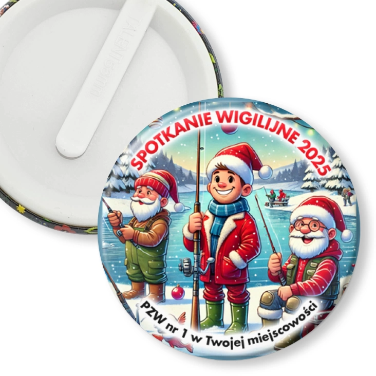 przypinka klips Spotkanie wigilijne wędkarzy