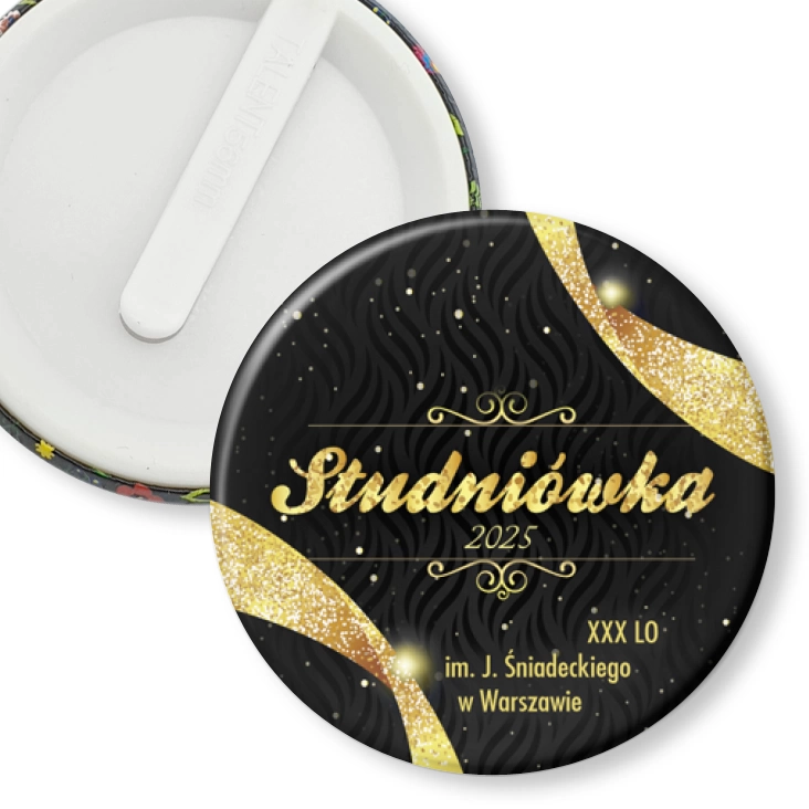 przypinka klips Studniówka 2025 XXX LO w Warszawie