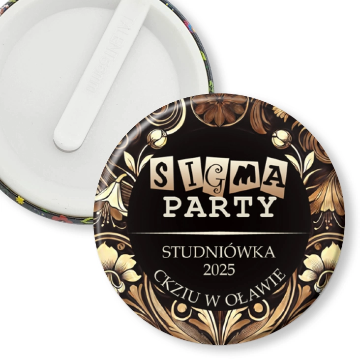 przypinka klips Studniówka CKZiU w Oławie Sigma Party