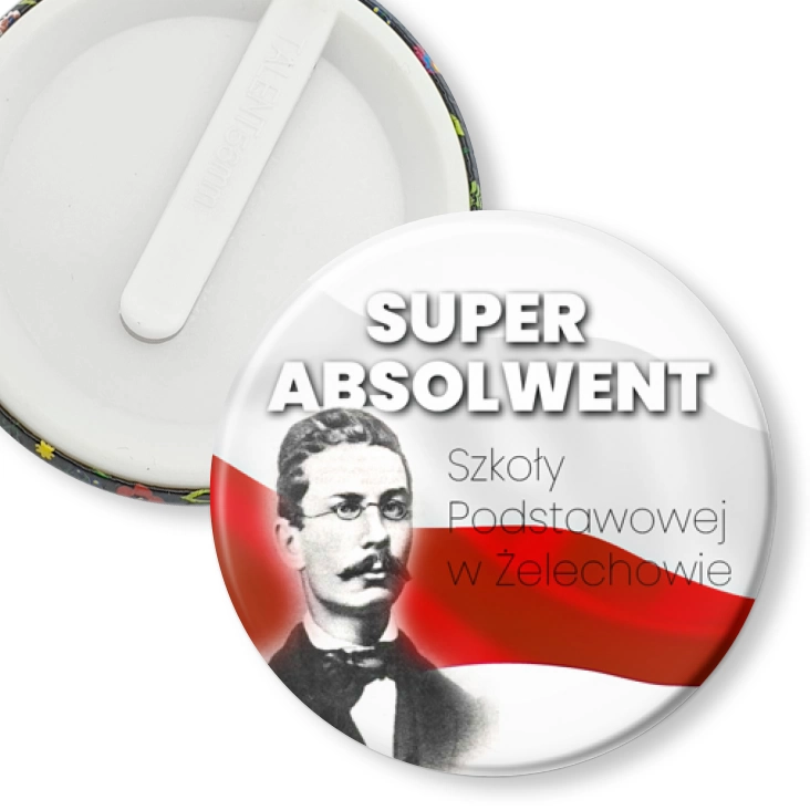 przypinka klips Super Absolwent Szkoły Podstawowej w Żelechowie