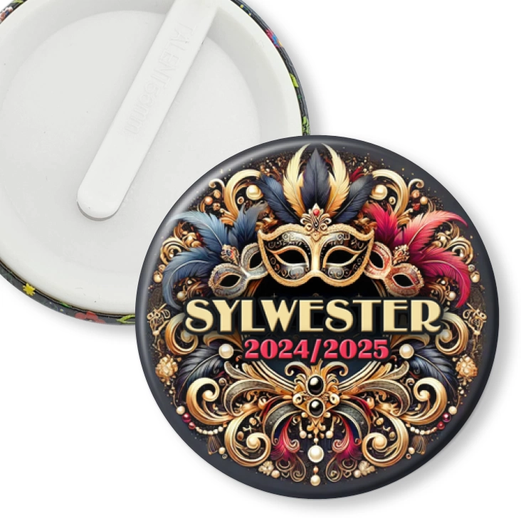 przypinka klips Sylwester w stylu balu weneckiego