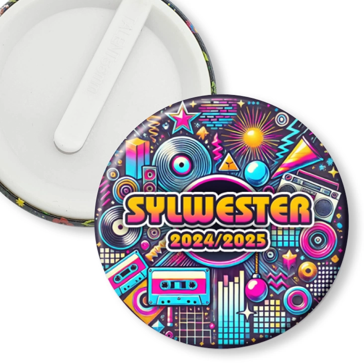 przypinka klips Sylwester w stylu disco