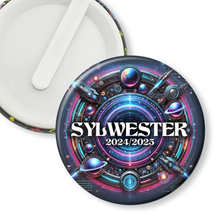 przypinka klips Sylwester w stylu science-fiction
