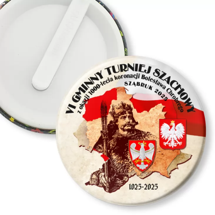 przypinka klips Turniej Szachowy z okazji Millenium Koronacji Sząbruk 2025