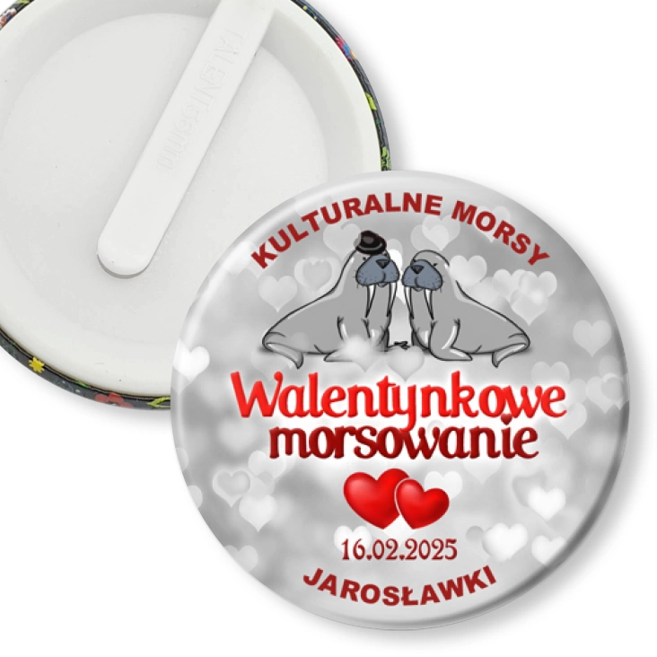 przypinka klips Walentynkowe morsowanie Kulturalne Morsy