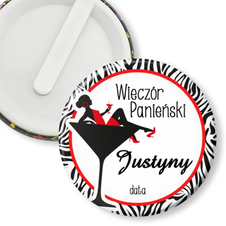 przypinka klips Wieczór panieński w kielichu