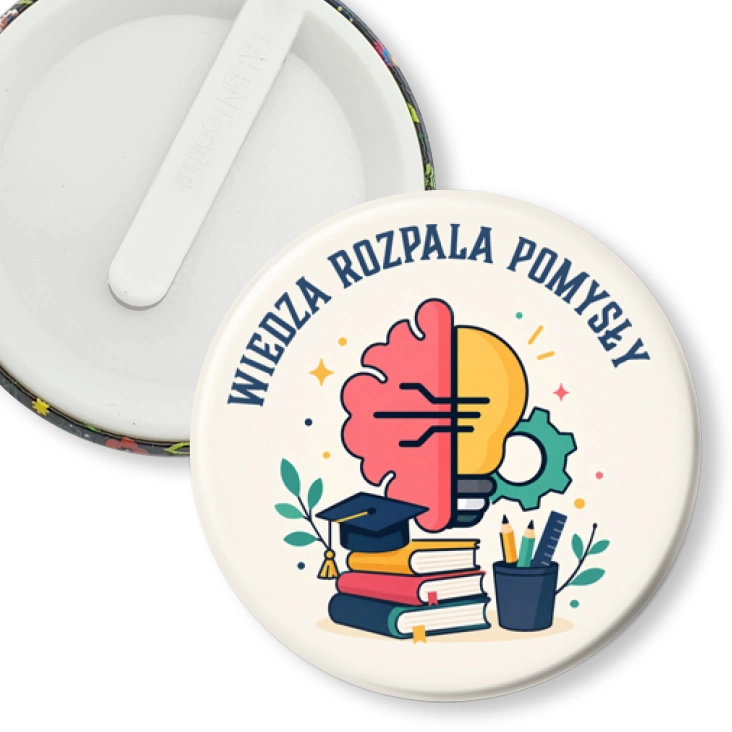 przypinka klips Wiedza zapala pomysły