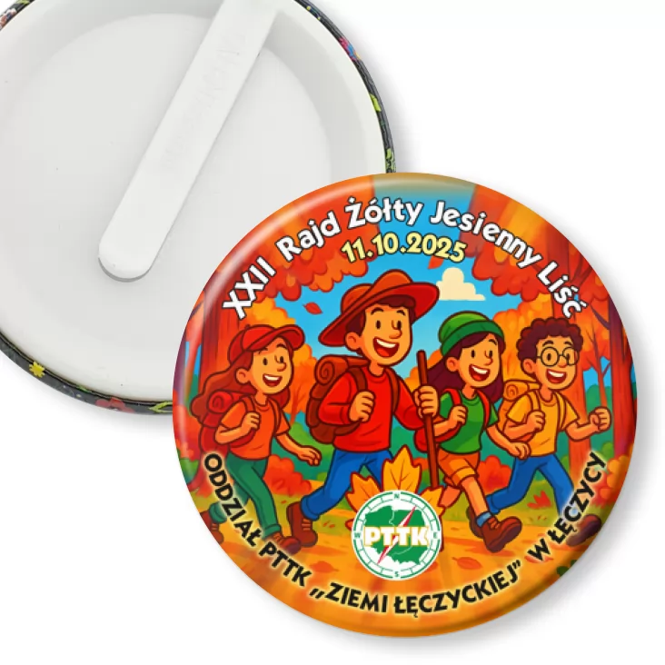przypinka klips XXII Rajd Żółty Jesienny Liść