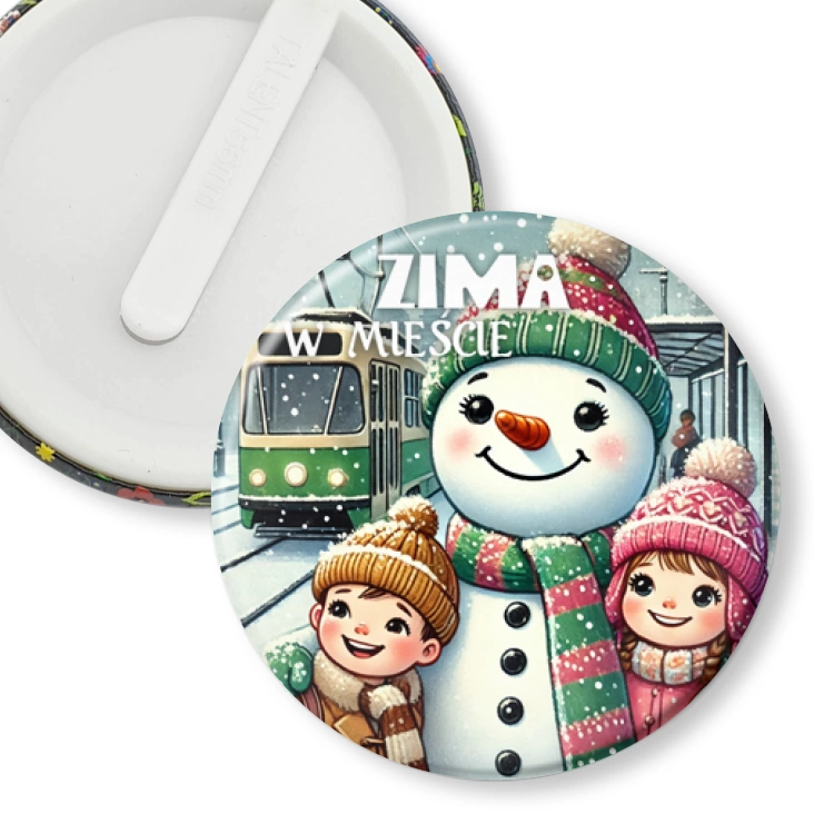 przypinka klips Zima w mieście